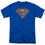 Retro Superman Logo Distressed Adult T-Shirt