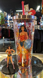 Wonder Woman Sword and shield Glitter Acrylic Travel Cup with Straw