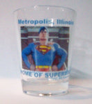 Metropolis Illinois Clear Bust Shot Glass - supermanstuff.com