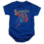 Blue Superman Flying "Life Like Action" Baby Onsies - supermanstuff.com