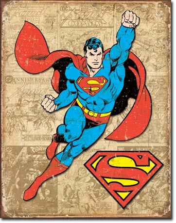 Superman Weathered Panels Tin Sign