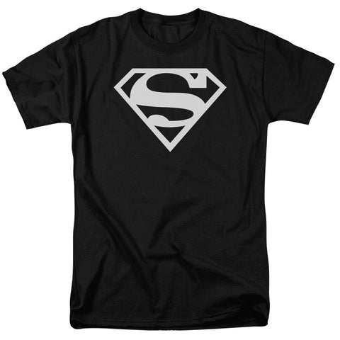 Superman "Silver on Black Logo" Shirt - supermanstuff.com