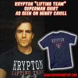 Henry Cavill Instagram Krypton lifting team shirt