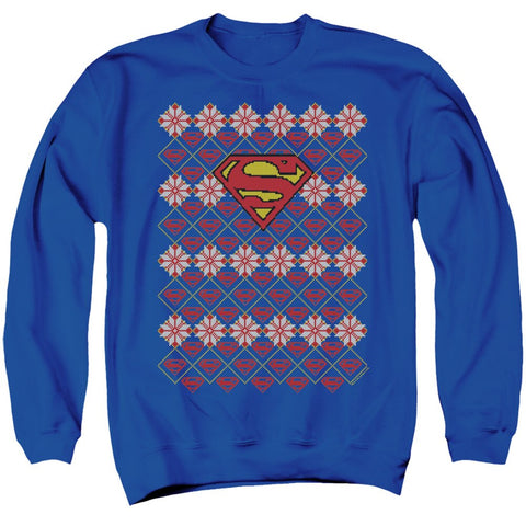 Superman Shields and snowflakes Christmas sweater
