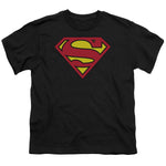 SUPERMAN "CLASSIC LOGO" BLACK YOUTH SHIRT - supermanstuff.com
