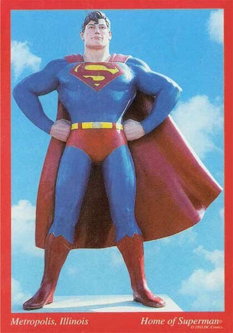 Metropolis Illinois Superman Statue Postcard - supermanstuff.com