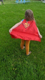 Kids Superman or Supergirl Red Child Cape - supermanstuff.com