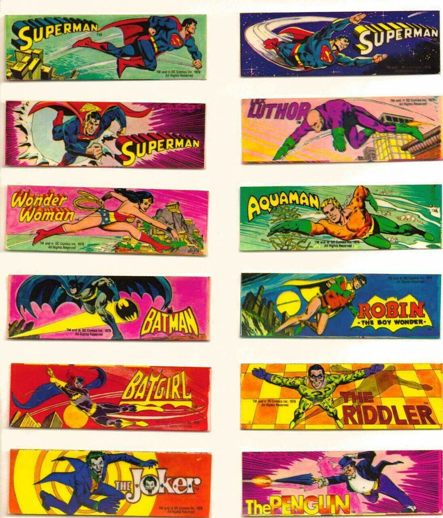DC Comics Vintage 1979 Gumball Machine Sticker Set