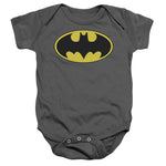 Grey Batman Classic Logo Baby Onesies - supermanstuff.com