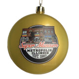 Super Museum Gold Flat Shatterproof Christmas Ornament