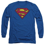 Superman Logo Royal Long Sleeve T-Shirt - supermanstuff.com